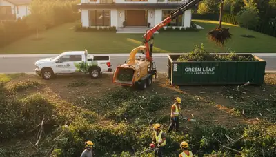 Professional shrub removal service in Naperville IL clearing overgrown bushes for a clean yard