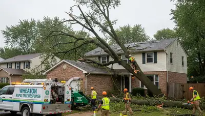 Emergency tree removal after storm damage in Naperville, IL restoring safety and property access