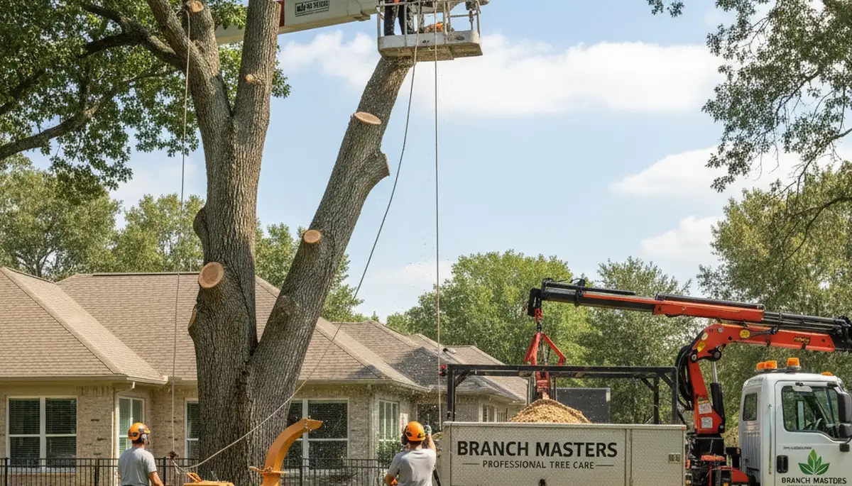 Arborist performing tree removal in Naperville, IL for Chop Hop Tree Service