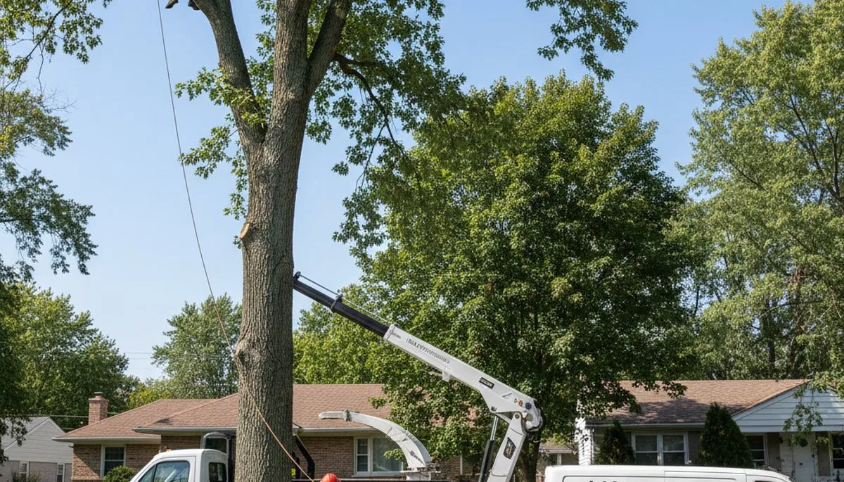 Professional tree removal service in Naperville IL safely clearing residential trees
