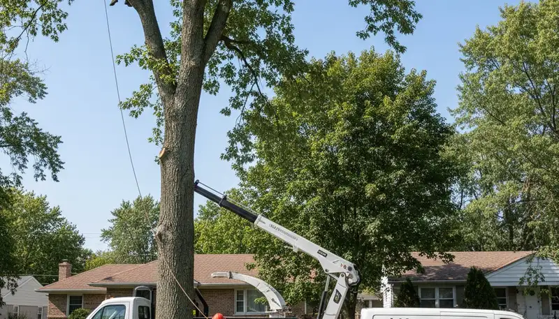 Professional tree removal service in Naperville IL safely clearing residential trees