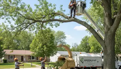 Professional tree removal service team working safely in Naperville, IL